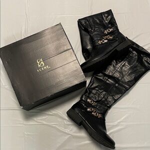 Scene Weaver Black Over the Knee Boots